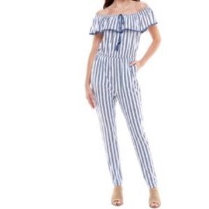 Planet GOLD Junior’s Off The Shoulder Jumpsuit